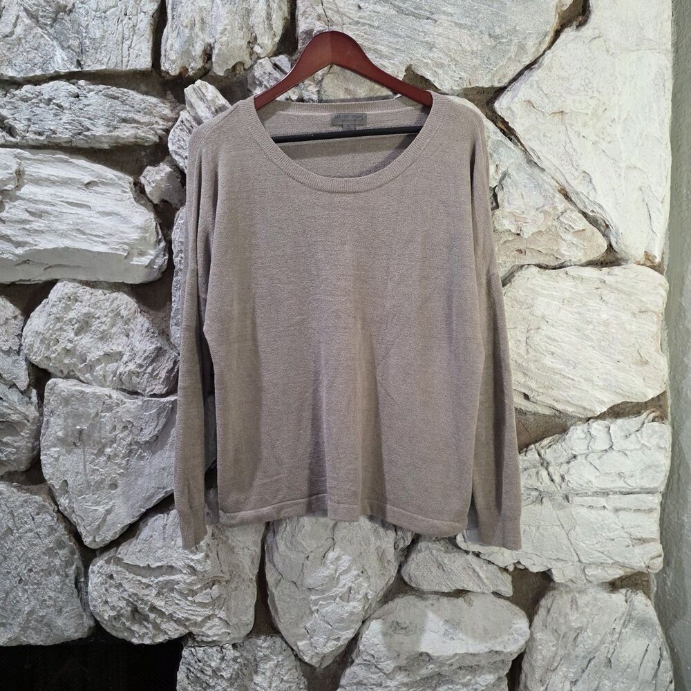 Barefoot Dreams Crewneck Sweater Gray Women's XL Cozy Chic Long Sleeve